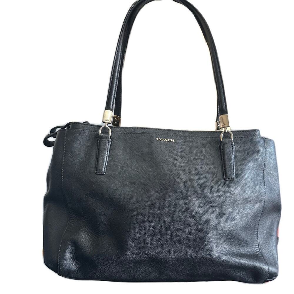 Coach Black Leather Tote Bag